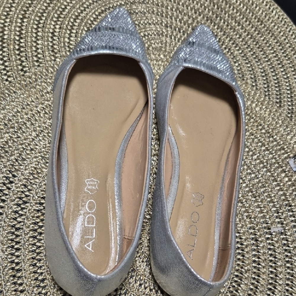 Aldo Glittering Silver Loafers